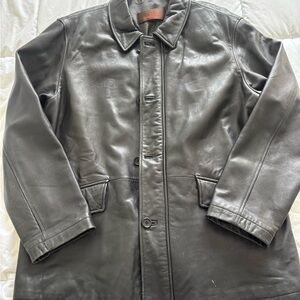 Danier Black Leather Trench Coat